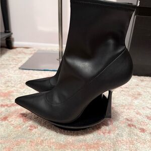 Bar III Black Pointed Toe Heeled Boots